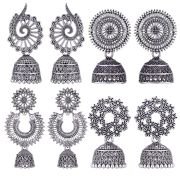 Silver Earrings for women Combo chandbali pearl