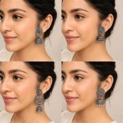 Silver Earrings for women Combo chandbali pearl