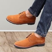 Suede Leather Lace Up Formal Shoes for Men
