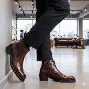 lock Heel Height Increasing Casual Formal Slipon Elevator Chelsea Boot