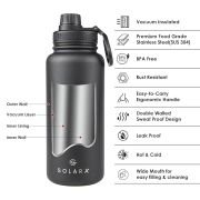 SOLARA Insulated Water Bottle 1 Litre, Hot Water Bottle