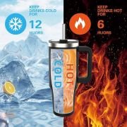 Stainless Steel Tumbler with Lid & Straw, 100% Leakproof Tumblers