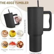 Stainless Steel Tumbler with Lid & Straw, 100% Leakproof Tumblers